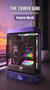 Step into the future 🔮✨ The Tower 600 Future Dusk blends bold design with next gen aesthetics. Watch it come to life in 3D. 🐈‍⬛ Future Dusk: https://reurl.cc/QYLKv0 #Thermaltake #TheTower600 #FutureDusk #PCBuild #CustomPC #GamingSetup #PCModding #GamingCommunity #GamingPC #newstyle #newcolor | Thermaltake Technology Inc