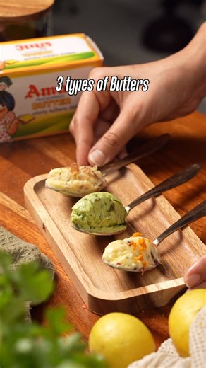 Vidhi Doshi on Instagram: "Three types of butters! If you are looking to elevate your dip came or Butter game or even your hosting game, then this is what you need to do. I have made three different types of butters: a classic green Chutney, which is garlicky and herby and fresh. Then we have a sweet and salty caramelised, onion and Parmesan butter and the last one a spicy chilli, honey and cranberry butter with a hint of orange zest. Green chutney butter: Hand pound or blend together - 1 cup co