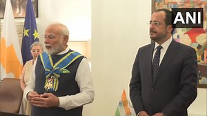 WATCH | India's #PMModi receives 'Grand Cross of the Order of Makarios III' in Cyprus. "This award is a symbol of our unwavering commitment to peace, security, sovereignty, regional integrity and our people," says PM Modi. Source: ANI | WION