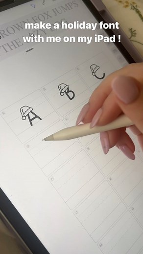 10K views · 27 reactions | Making a holiday font on my iPad #ipad #fontmaking #fonts #lettering #handwriting #asmr | Brigid Carey | Facebook