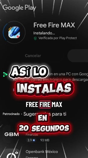 Cómo INSTALAR FREE FIRE MAX en MENOS de 20 SEGUNDOS🔥 #freefire #freefiremax #shorts