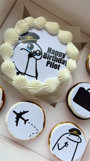 Cakes_by_debbie on Instagram: "POV: You’re a pilot and your birthday cake understood the assignment ✈️🎂 Custom cake + cupcakes 💕 • • #cakesinaccra #explorepage #instagram #explorepage✨ #viralpost #cakes"
