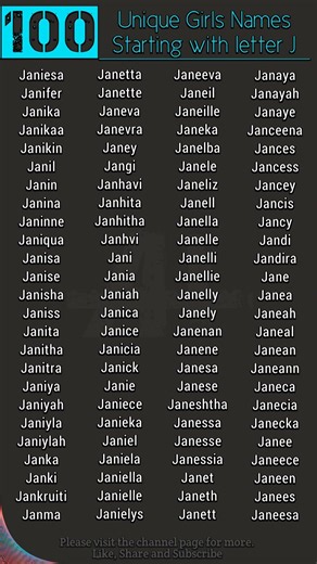 100 Unique girls names starting with letter J #girlsnames #babynameideas