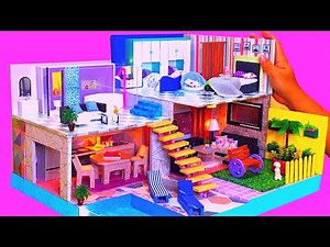 DIY Miniature Cardboard House # 20 Mansion Dreamhouse with 5 ROOMS