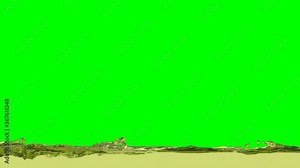 Animated close up of a lot of realistic diesel fuel or truck fuel flowing and splashing from left to right against green background, easy to loop.