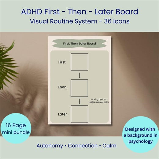 Printable First-then Later Board Tool, Printable: Autism Visuals, Routines & Rewards (digital Download A4) - Etsy UK