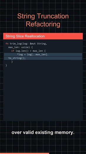 String Truncation Refactoring: In Place Buffer Truncation