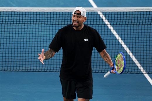 Angry Nick Kyrgios slams 'horrendous' umpire decision after losing Australian Open doubles match