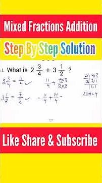 Mixed Fractions Addition Step by step #mixedfractions #additionoffractions