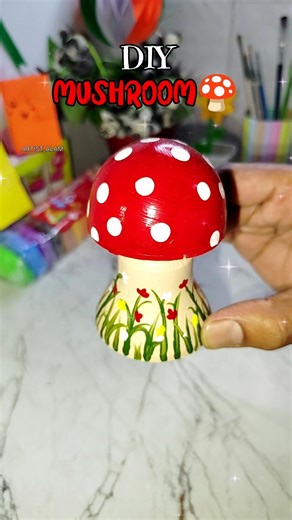 DIY Mushroom🍄#artshorts #diyart #diycrafts #mushroom #shortviral #wastematerialcraft