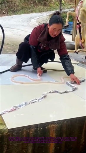 Pro Tip for Cleaning Lamb Intestines! 🧤 Avoid Mess & Stay Safe