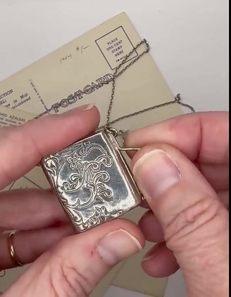 925 Sterling Silver 29” Chain Vintage Purse Pendant. 16g - Etsy