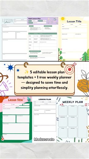customisable Lesson plan templates ✨ link in bio🔗#aesthetic #Education #digital products #canva