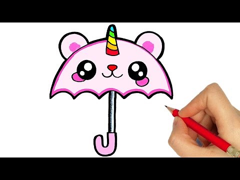 HOW TO DRAW A CUTE UMBRELLA KAWAII EASY STEP BY STEP | DIBUJOS KAWAII | DESENHOS KAWAII