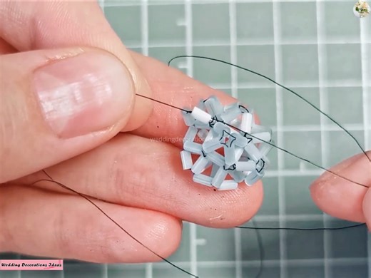 2.5K views · 36 reactions | How to Make Awesome Beaded Ring with Bugle Beads  Materials   Bugle Beads 3mm  Line for Beading 0.15mm | Wedding Decoration Ideas | Facebook