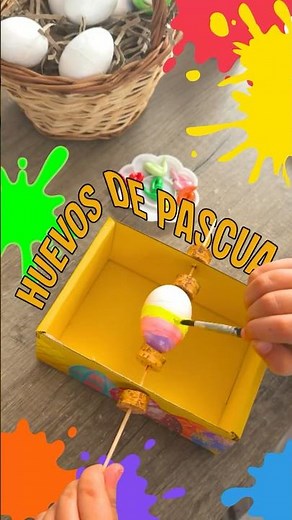Homemade Easter egg painting box #diy #easter #crafts