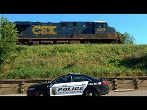 CSX Train Goes Over Police Car Ultra HD 60 FPS
