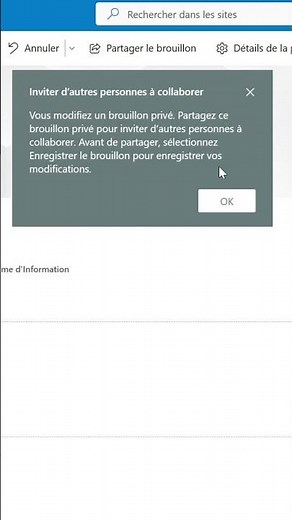 SharePoint - Créer un brouillon privé #Shorts