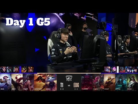 T1 vs EDG | Day 1 LoL Worlds 2022 Main Group Stage | T1 vs Edward Gaming - Groups full game