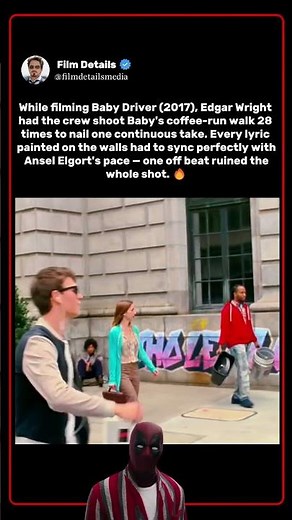 While filming Baby Driver (2017), one walking scene took 28 takes to perfect