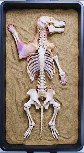 Dog decomposition cleaning process. #decomposition #dog #biology #skeleton #osteology