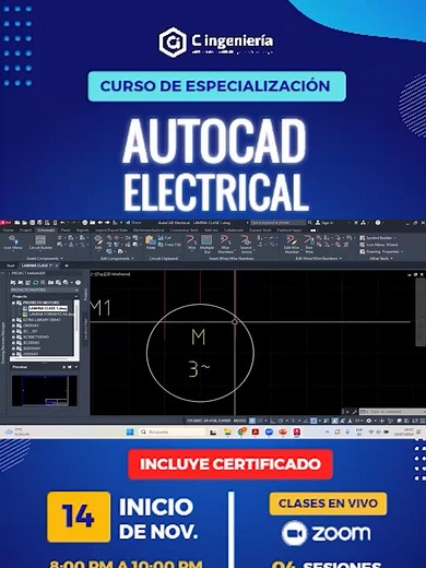 Curso en vivo por zoom / 14 de noviembre #autocad #electricidad #autocadleectrical #cursoenvivo #ingenieria #construccion #electricos