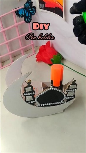 Ramadan Desk Decor | Moon & Mosque Pen Holder DIY #diy #craft #ramadan #shorts