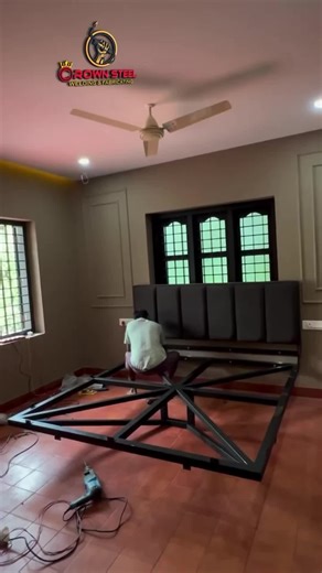 Crown Steel Welding & Fabricating on Instagram: "Tired of termites ruining expensive wooden beds? 🐜❌Switch to pre-fabricated custom beds by Crown Steel Welding & Fabricating — a smart, stylish, and long-lasting solution.✨ Termite-proof steel structure✨ Custom-designed to perfectly suit your room✨ Fabric colors matched to your interior theme✨ Installed slightly above the floor for a modern floating look✨ Elegant LED lighting underneath to enhance the interior ambiance✨ Beautiful design at a very