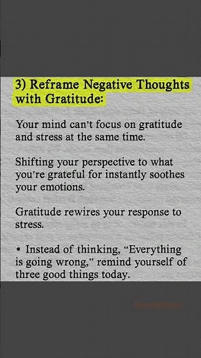 Reframe negative thoughts with gratitude