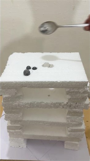 Hot ball vs thermacol oddly satisfying #asmr #experiment #hotball