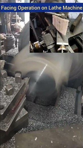 live demonstration of facing operation over lathe machine