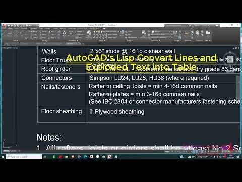 AutoCAD's Lisp Convert Lines and Exploded Text into Table.