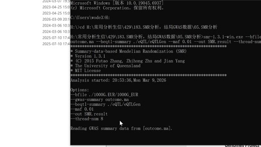 430.SMR分析，结局GWAS数据，183充电视频下载的文件不全？