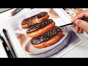 Painting Donuts in Watercolor