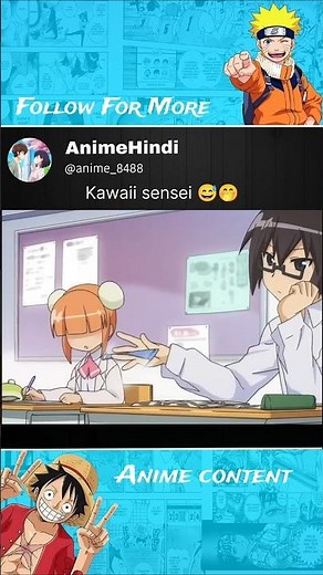 Kawaii sensei 😅🤭 || Acchi Kocchi ( place to place ) || #anime #animeedit #animeshorts #shorts