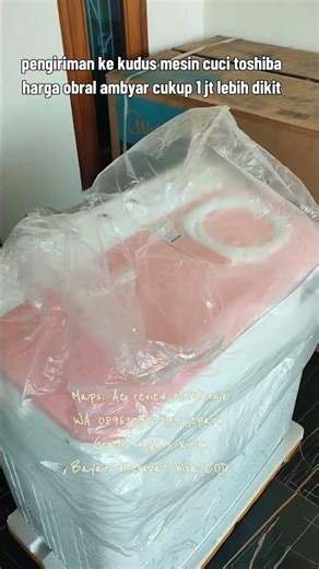 Delivery to Kudus, Toshiba washing machine, sale price is just a little over 1 million