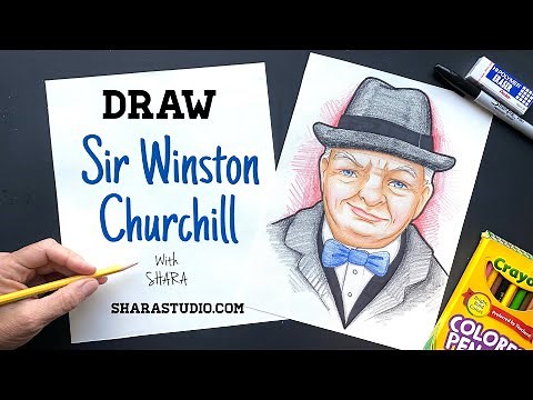 How to draw Winston Churchill