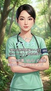 看護師国家試験対策 頻出必修問題編124、125 7月：主要疾患と症状 ⑮ショック・救急急変-4 【救急対応①】一次救命処置〈BLS〉の順序／胸骨圧迫の深さとテンポ
