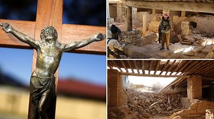 NEW: ISIS thugs use machine guns and sledge hammers to destroy an ancient monument