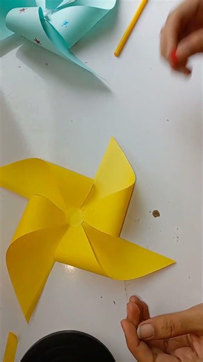 Paper windmill #diy #easytomake #paperwindmill #papercraft #shorts #paperfan #handfan