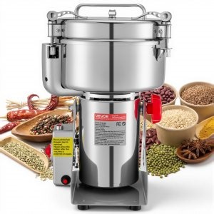 VEVOR 2000g Electric Grain Mill Grinder, 3400W 32000RPM High Speed Spice Corn Dry Grinding Machine, Stainless Steel Pulverizer Powder Machine for Dried Grains Coffee Beans Spices Nuts (270° Swing Type) | VEVOR CA