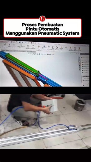 Proses Pembuatan Pintu Otomatis Menggunakan Pneumatic System #pintuotomatis #pneumatics