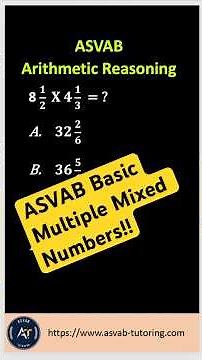 📚 ASVAB Math Lesson: Multiply Mixed Numbers 💥 #asvab #maths #education