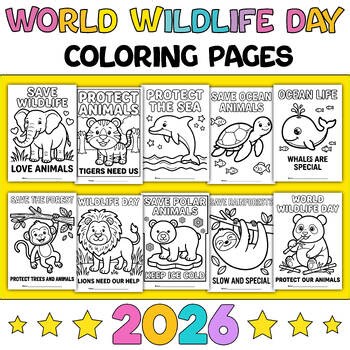 World Wildlife Day Coloring Pages | Printable Coloring Sheets for Kindergarten