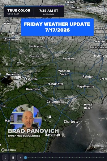 Friday weather brief 7/17/2026: Smoke, heat, and storms we have it all for the next 3 days. Plus a quick look at the tropics. #cltwx #ncwx #scwx #wxbrad #wildfires