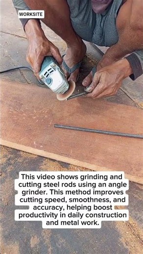Grinding and Cutting Steel Rods by Hand | Real Construction Work