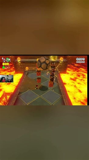 Lava Platformer Level with Fortress and Fireballs