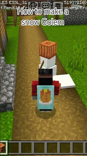 how to make a snow golem in Minecraft 😁#minecraft #gaming
