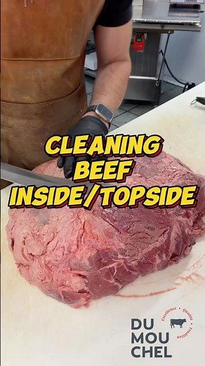 Getting a piece of beef topside/inside steak ready.