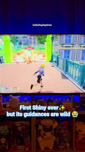 My first Shiny wasn’t the Shiny… it was surviving the Pyroar ambush 😭but still got it 😁